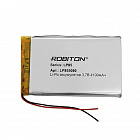 Аккумулятор  Li-Po 3.7V 4100mAh LP855080, [3,7В] [4100мАч][80х55x8,5мм][плоский][с провод.], Robiton