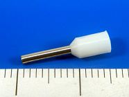 Наконечник DN00708(LT07508)  белый, торцевой трубчатый, с изоляцией, 1.2x8mm; сеч. пров.: 0,75 мм2 (18 AWG) , Китай