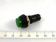 Кнопка SPA-101B4 (PSW6D, PBS-11B) , зеленая, без фиксации, 250В, 1А, замыкание, OFF-(ON), Китай