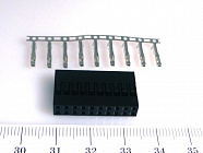 BLD-2X10 (I-DS1071-SCB02X10) розетка обж.,   БЕЗ контактов ( контакты 178228, 201995)/ шаг 2,54мм./макс.допуст.ток: 3А., CONNFLY