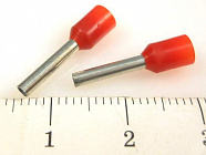 Наконечник DN01510(LT15010) красный, торцевой трубчатый, с изоляцией, 1,7x10mm; сеч. пров.: 1,5 мм2 (16 AWG) , Китай