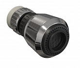 Насадка-аэратор на кран GSMIN ZF-227, с поворотной головкой, для экономии воды, серебристая, 2 режима работы: обычный и 'душ'/ 6.5*3.8см/ под резьбу 22мм или 24мм, GSMIN