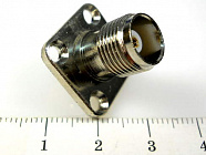 TNC гнездо (TNC-BJ1) на блок, фланец,  4 отв. для крепл., Китай