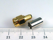 SMA штекер (SMA-C58P Gold) на RG-58, обжим,  , Китай