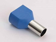 Наконечник DTE16014 синий, торцевой трубчатый, с изоляцией, 14мм, макс.сеч.провода 2*16мм2, Китай