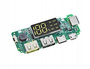 Зарядное устройство для литиевых аккумуляторов, вход microUSB/Type-C, с LED дисплеем, ( PowerBank) 2 USB выхода 5V 2.4A;, Китай