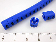 Маркеры для кабеля EC-2   '6', d=4.2-6.2mm син., Китай