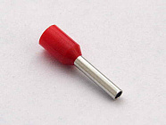 Наконечник DN01008(LT10008) красный, торцевой трубчатый, с изоляцией, 1,4x8mm; сеч. пров.: 1,0 мм2 (17 AWG) , Китай