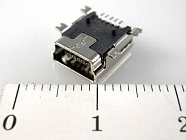 miniUSB A B-03 розетка на плату,  (розетка угловая SMD), CZT