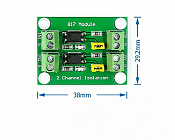 Плата гальванической развязки сигнала PC817, 2 канала, Входные сигналы 3,6 ... 24 В. Напряжение на выходах 3,6 ... 30 В.(2223), Китай