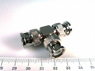 Переходник BNC штекер - 2*BNC штекер (BNC-TPPP) ,  T-connector (Тройник BNC), Китай