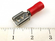 Наконечник кабельный FDD2-250 красный, ножевой (гнездо), с изоляцией, 0.8х6.35мм, сеч. пров. 1.5-2.5мм2  , Китай