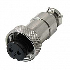 Разъем GX12M-2A розетка кабельная, IP55, d=12 мм, 5А, 125B, RUICHI