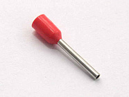 Наконечник DN00510(LT05010) красный, торцевой трубчатый, с изоляцией, 1x10mm; сеч. пров.: 0,5 мм2 (20 AWG)  , Китай