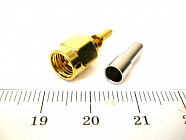 SMA штекер (SMA-JC 316P GOLD) на RG-316/RG-174, обжим,  , Китай