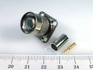 TNC штекер (TNC03)(TNC-BJ1-C58) на RG58, обжим, фланец,  4 отв. для крепл., Китай